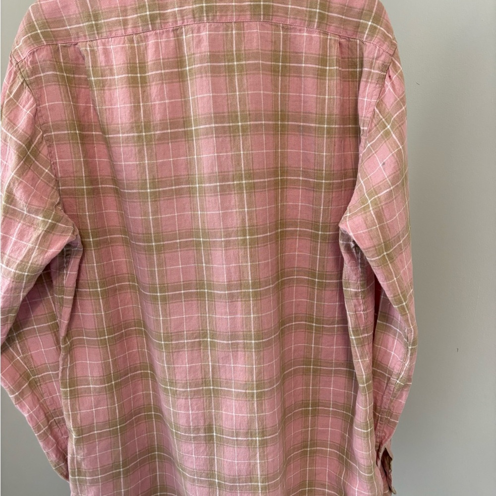 Bonobos Slim Fit Linen Blend Plaid Button-Down Shirt (Size L) - Picture 3 of 8